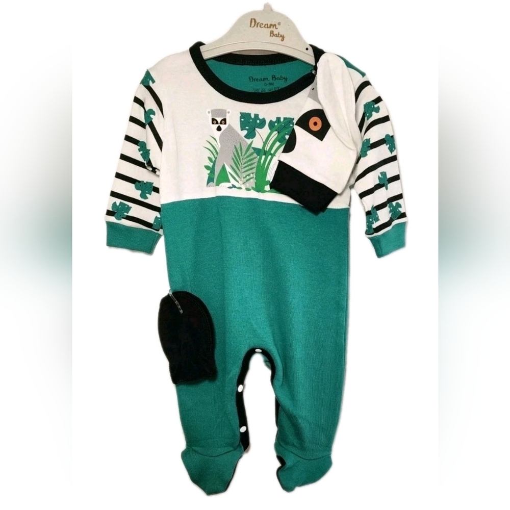 Baby Sleep 'N Plays Overall Romper 3 Piece Set Size 0-3 Month (52cm)